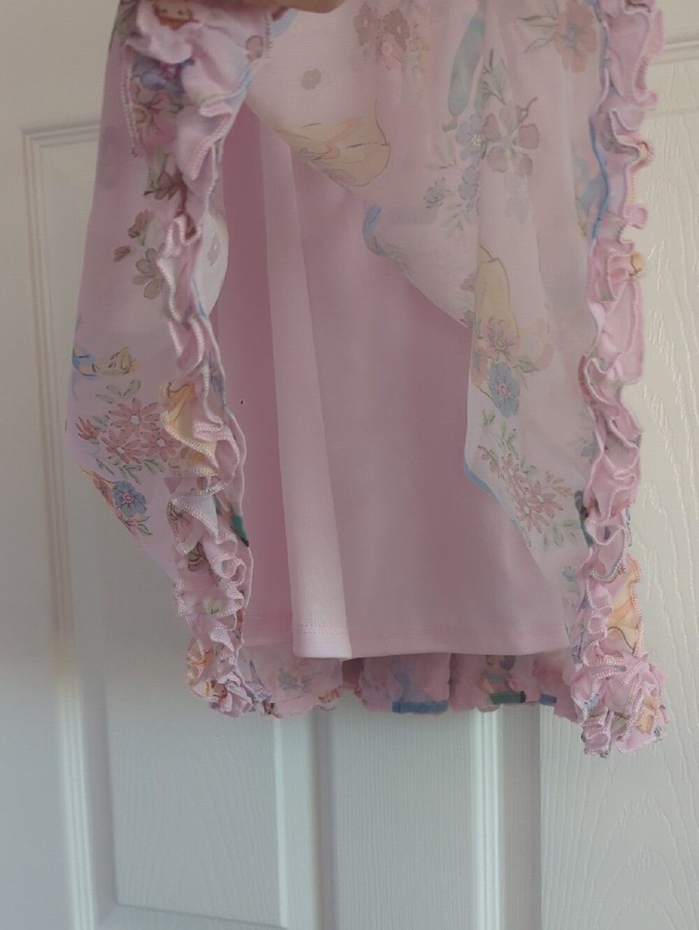 Disney Girls Pink Ruffle Sundress with Floral & Princess Print - Picture 2 of 8